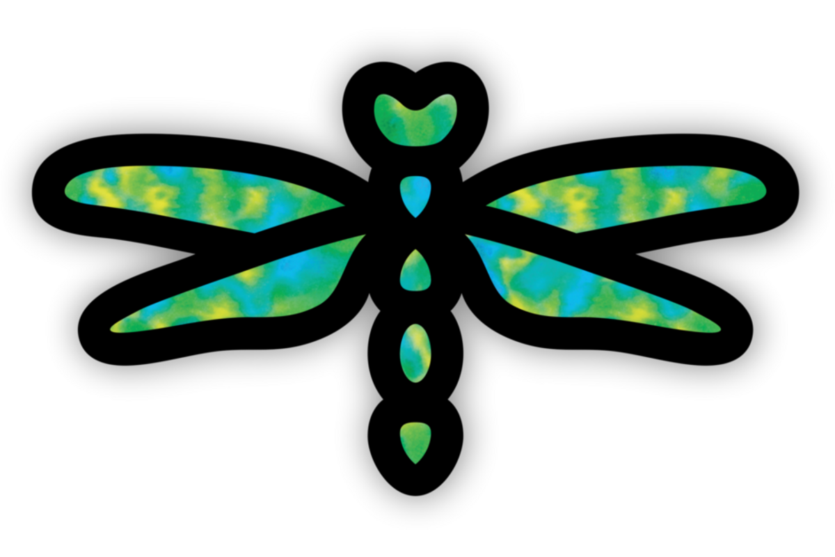 Glas in lood kader insecten 6 designs, 24 stuks