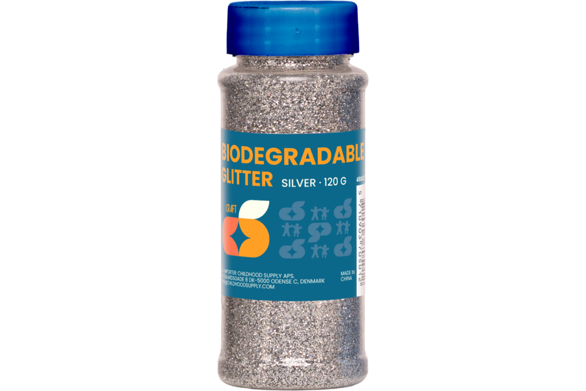 Glitter biologisch afbreekbaar 120 gram, zilver