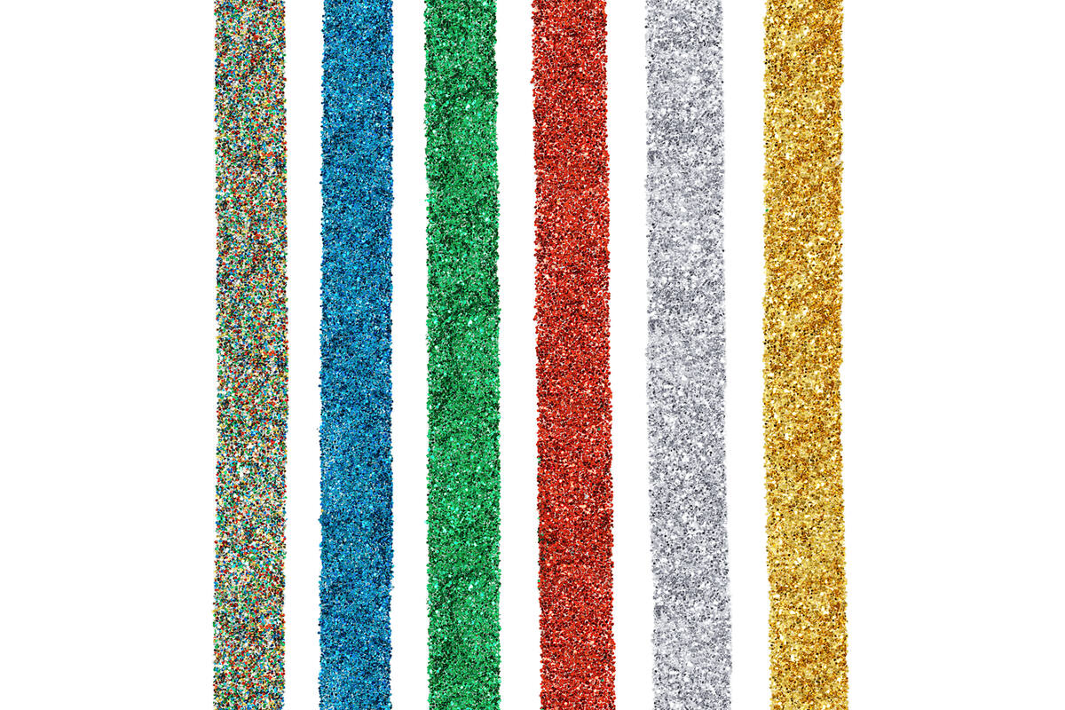 Glitter biologisch afbreekbaar 120  gram assorti, 6 stuks