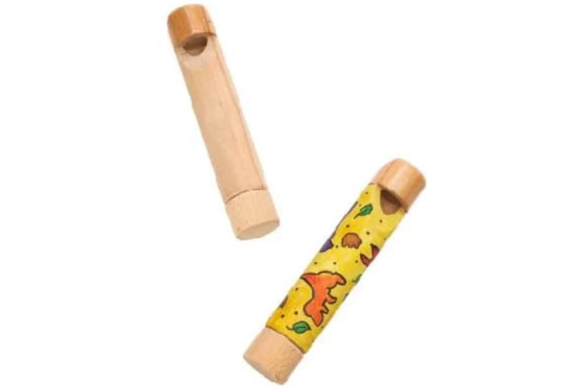 Fluitjes hout, 12 stuks