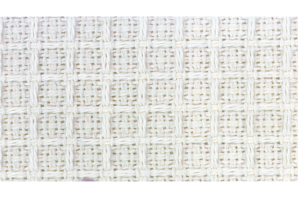 Wafelstof grof wit, 500 x 45 cm