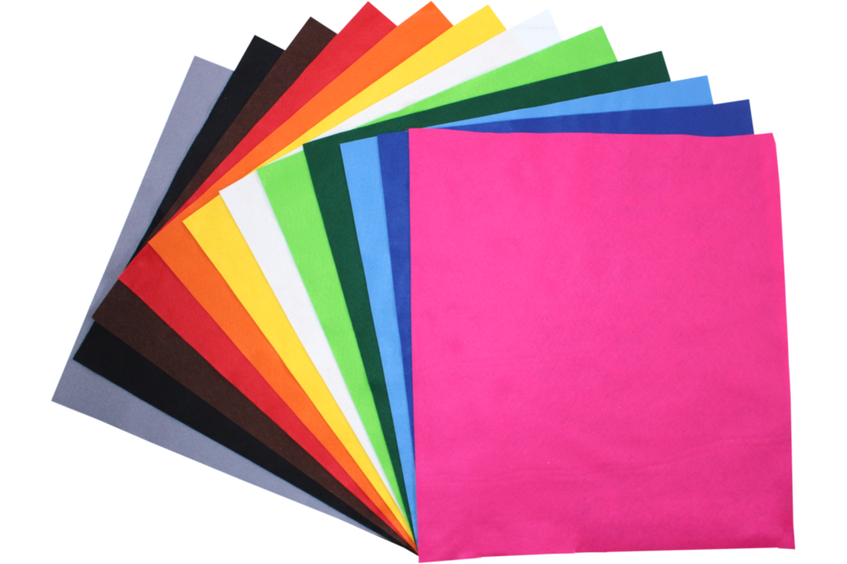 Vilt XL assorti 45 x 50 cm, 12 stuks