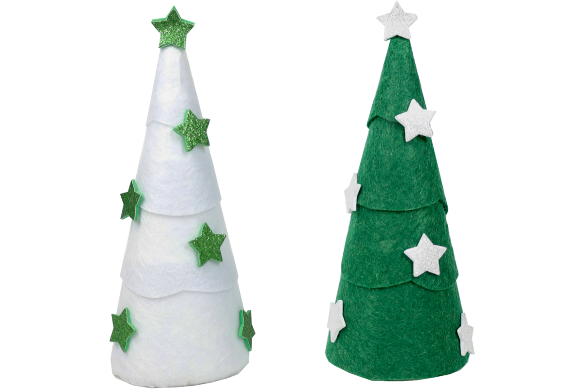 Vilt 20 x 30 cm kerst assortiment, 25 stuks