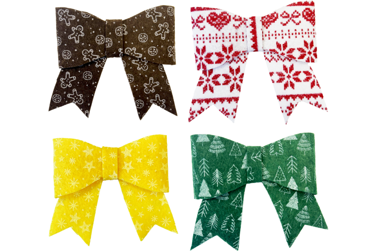 Vilt 20 x 30 cm kerst assortiment, 25 stuks