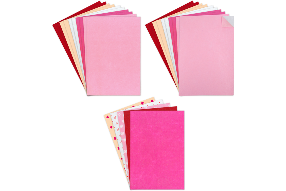 Vilt 20 x 30 cm valentijn assortiment, 25 stuks