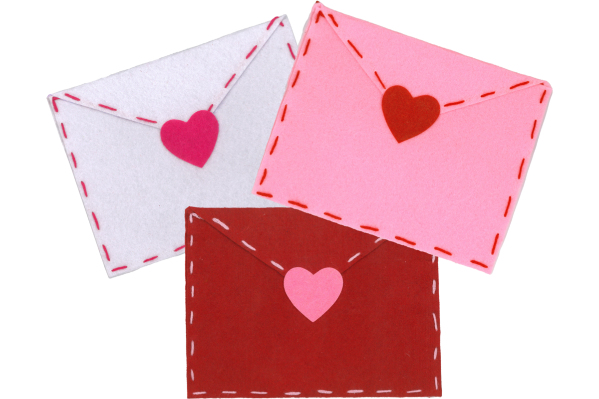 Vilt 20 x 30 cm valentijn assortiment, 25 stuks