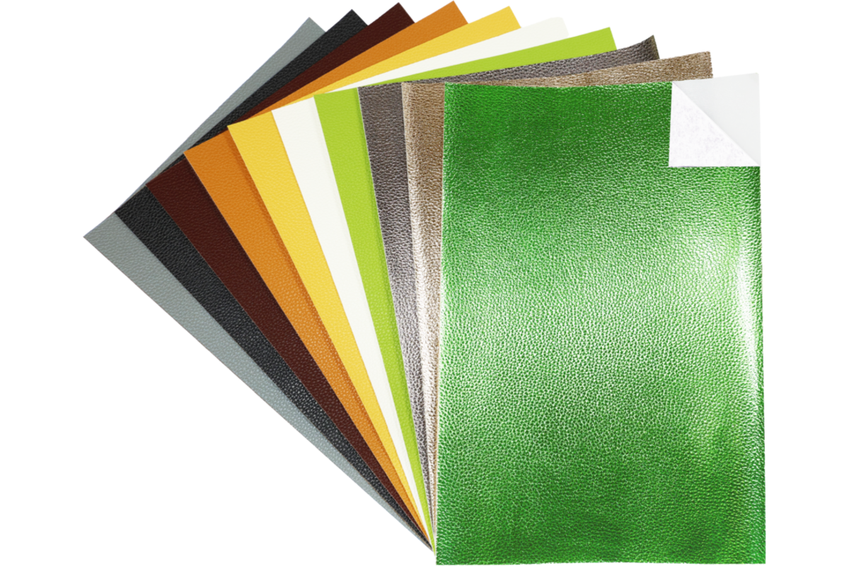Kunstleer zelfklevend 20 x 30 cm savanne assorti, 10 stuks