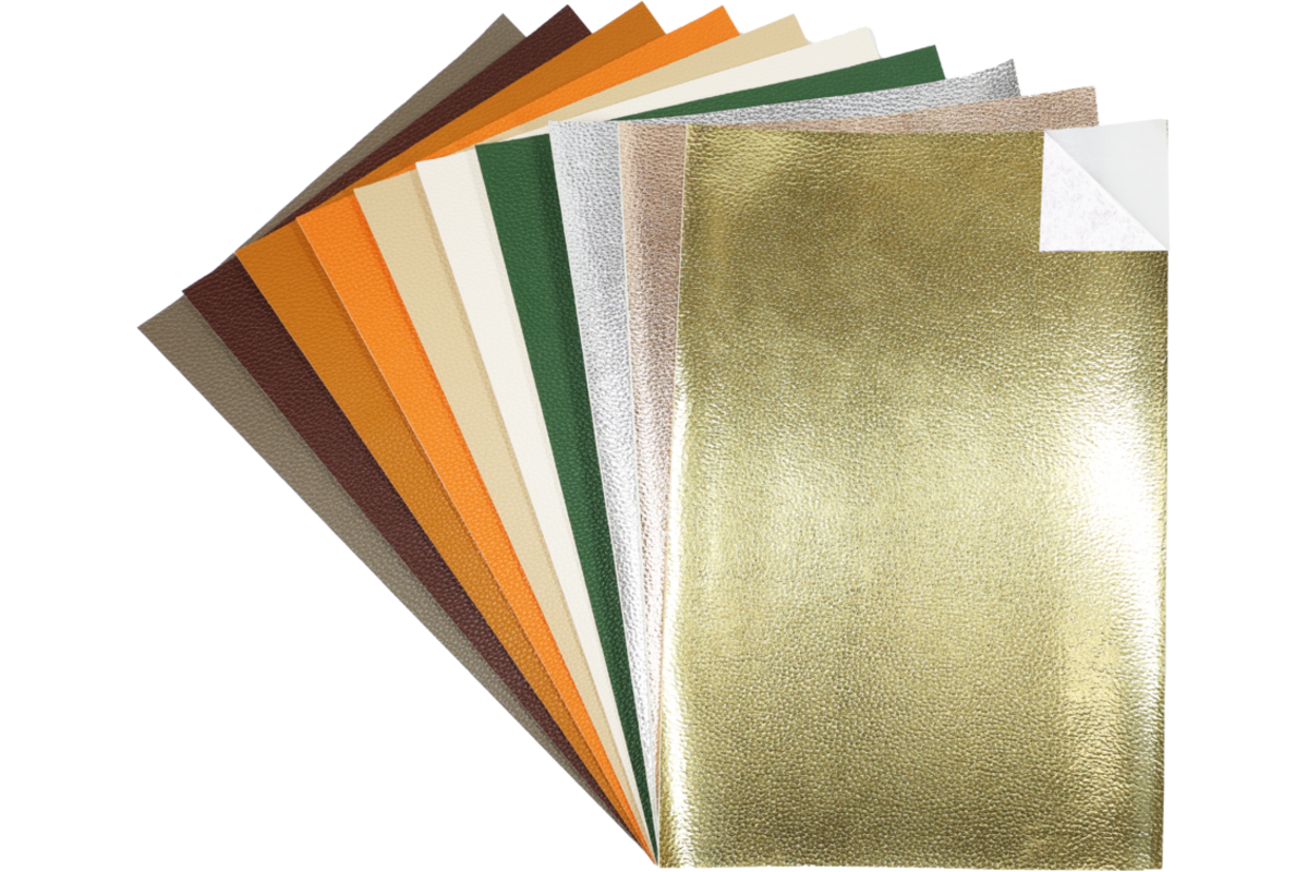 Kunstleer zelfklevend 20 x 30 cm bos assorti, 10 stuks
