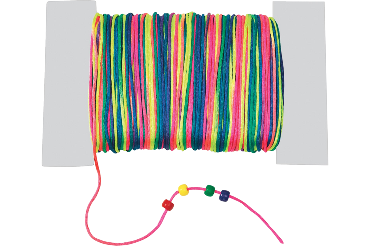 Satijnkoord regenboogkleuren 1,5 mm, 90 meter