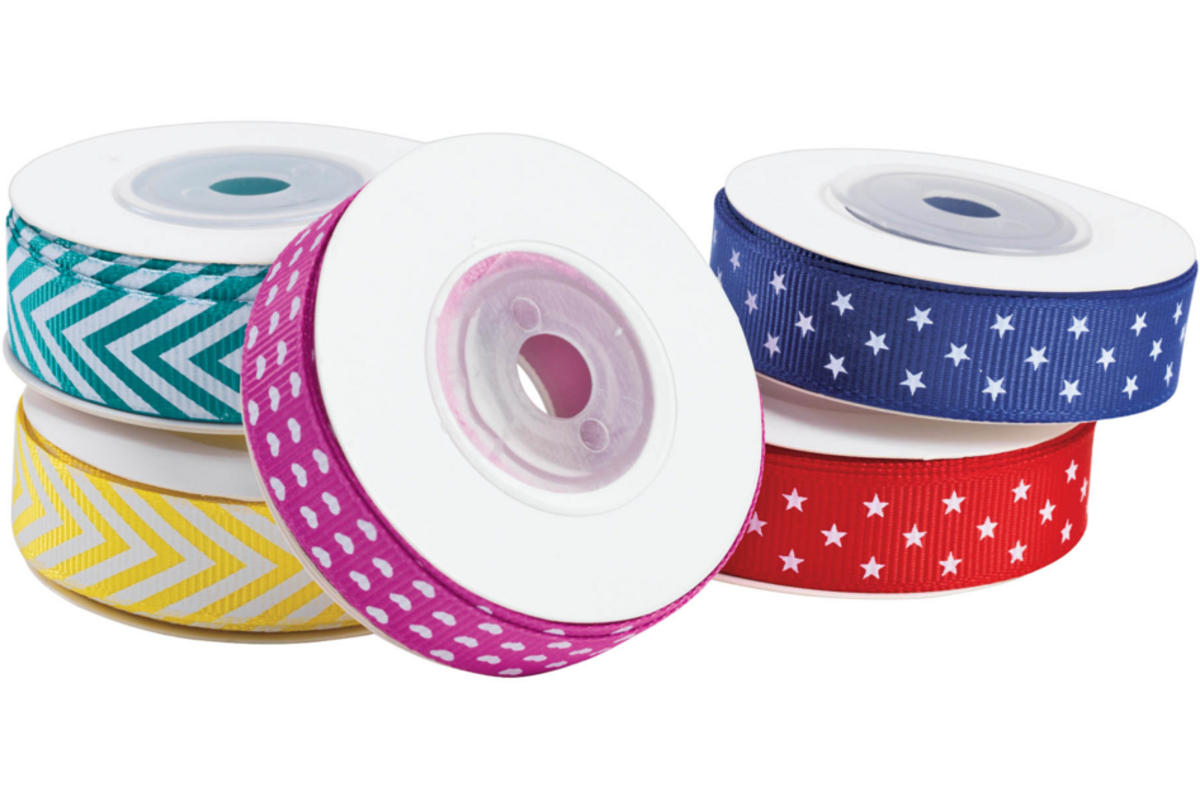 Grosgrain Lint assorti, 7,5 meter (5 stuks)