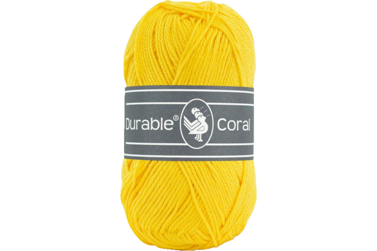 Breigaren Durable Coral Katoen geel 50 gram, 125 meter