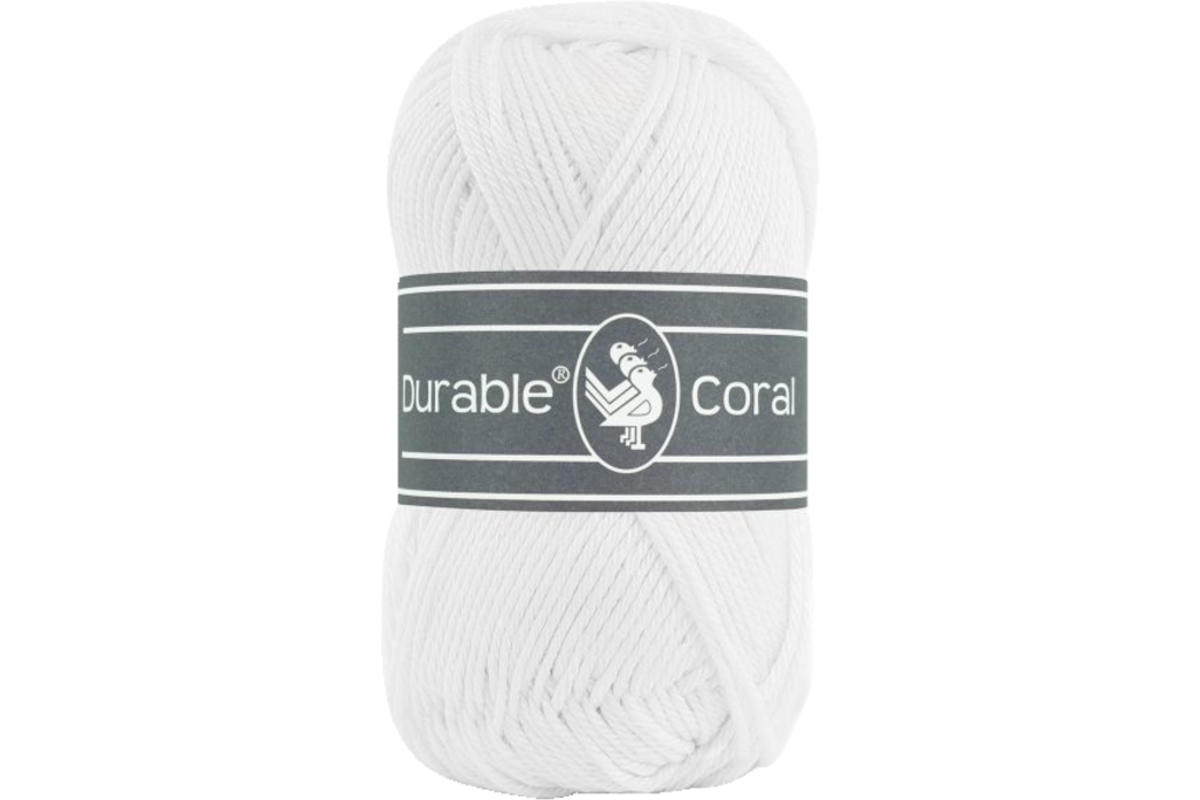 Breigaren Durable Coral Katoen wit 50 gram, 125 meter