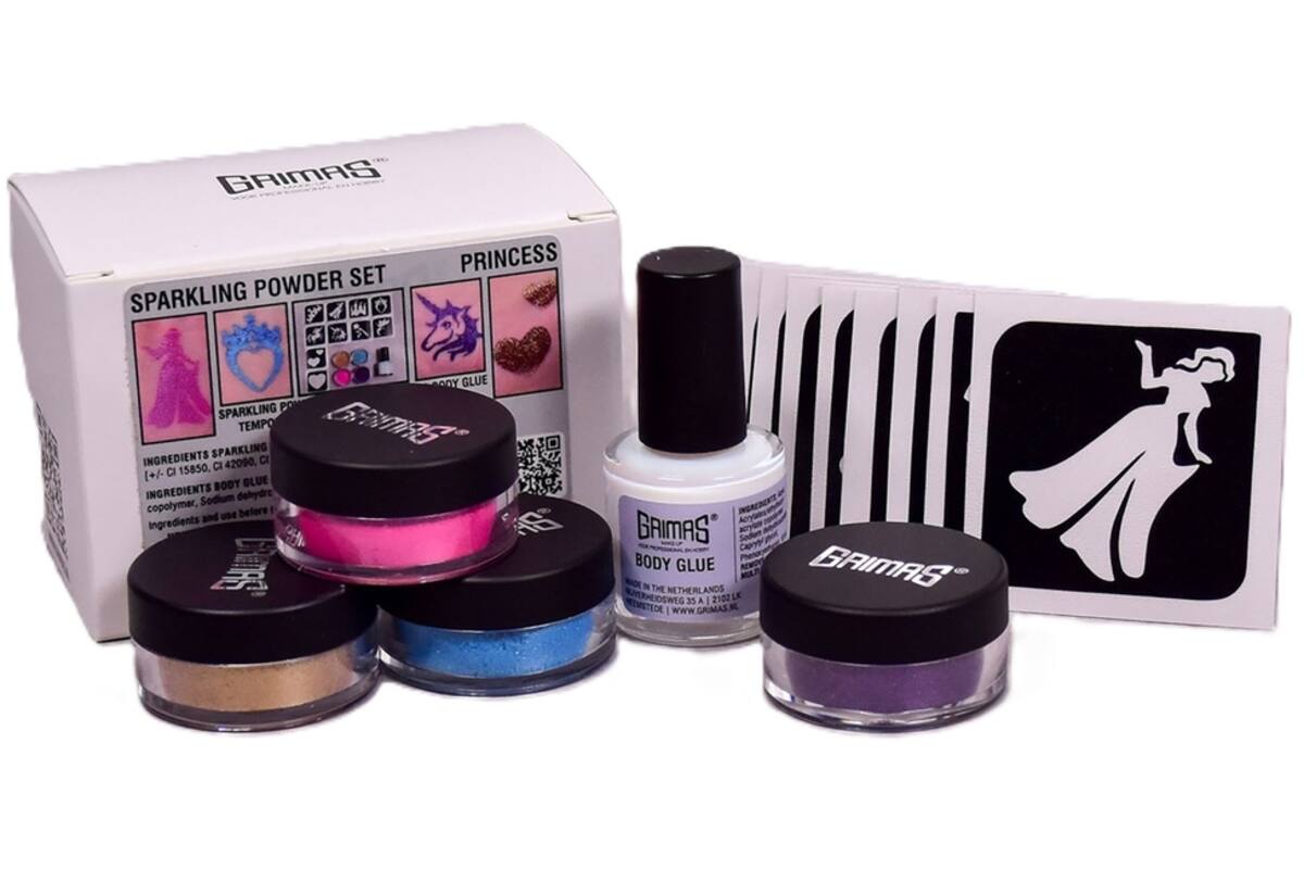 Schmink Prinsess glittertattoo set