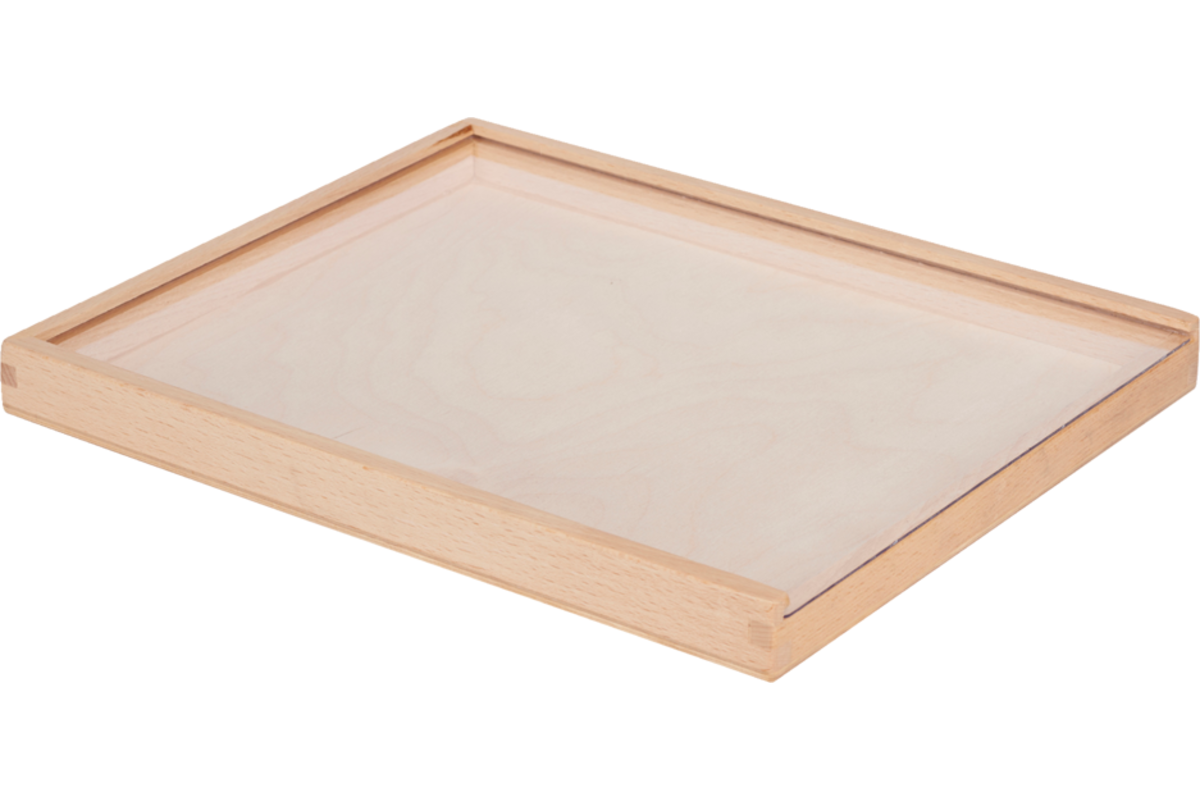 Rolf More - Kist van hout 23 x 29 x 4 cm met schuifdeksel