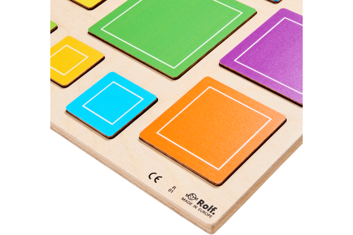 Rolf Puzzels - Reliëfpuzzel ontdek de grootte vierkanten