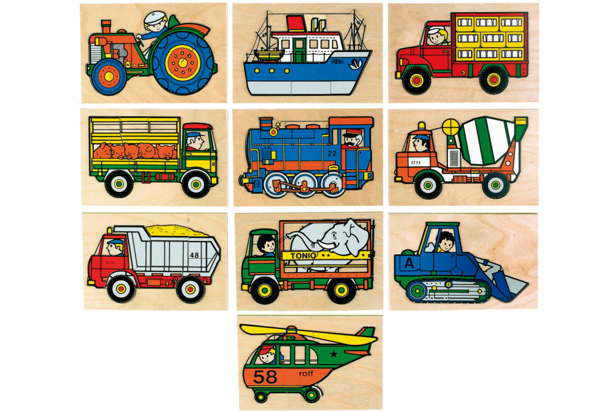 Rolf Puzzels - Puzzelserie voertuigen, 10 stukjes per puzzel