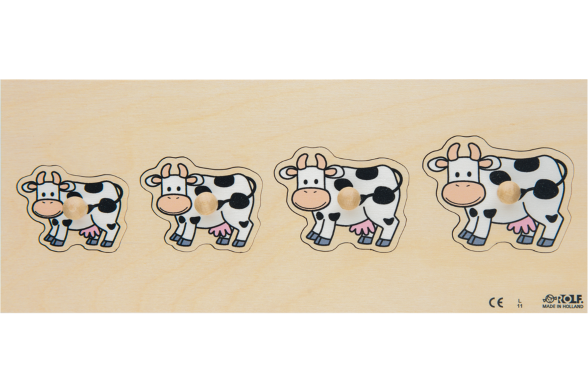 Rolf Puzzels - Inlegplank klein-groot koe