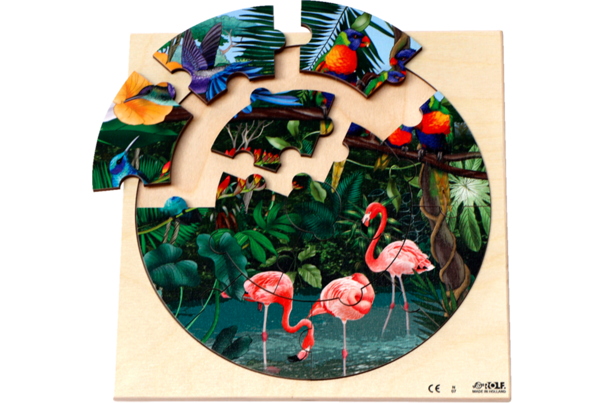 Rolf Puzzels - Reliëfpuzzel dieren in het regenwoud, 12 stukjes