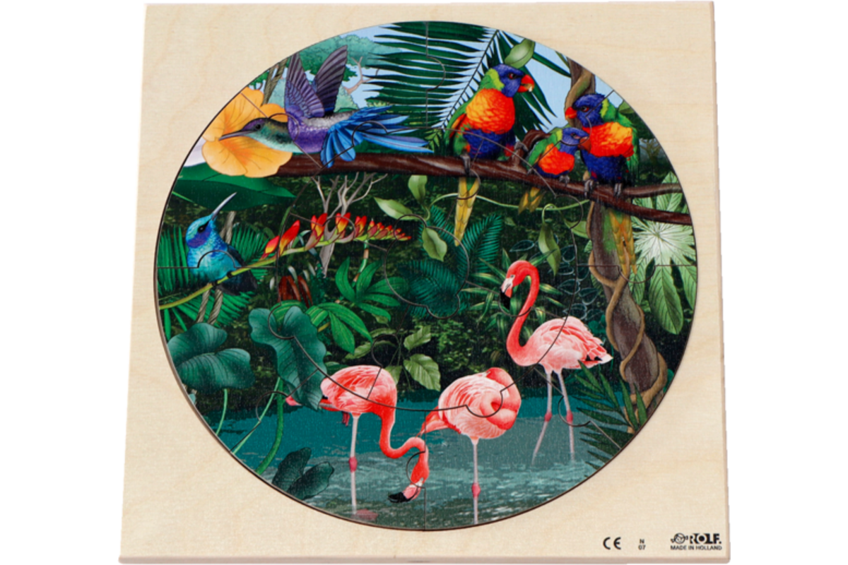 Rolf Puzzels - Reliëfpuzzel dieren in het regenwoud, 12 stukjes