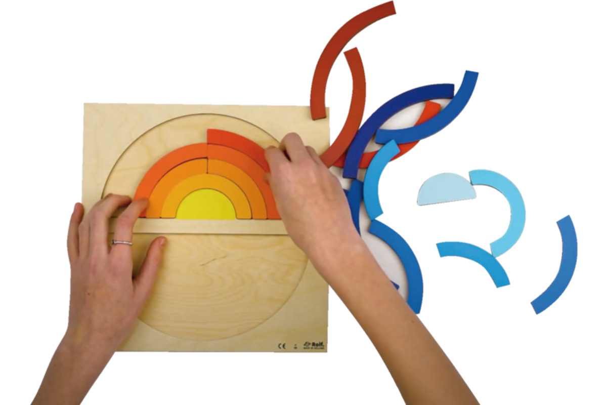 Rolf Puzzels - Reliëfpuzzelserie: ontdek de kleur en grootte, 2 stuk