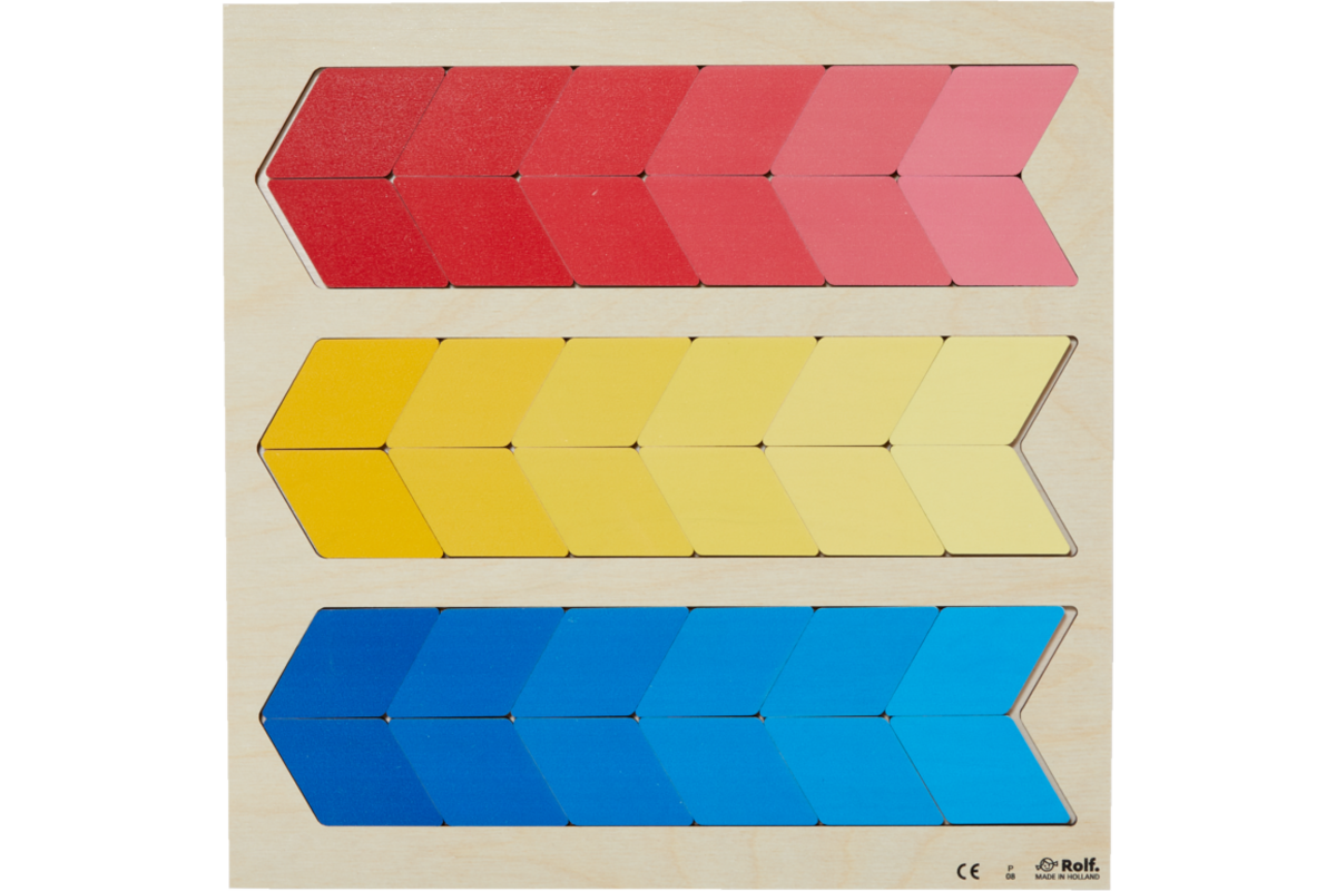 Rolf Puzzels - Puzzel kleurnuance rood, geel, blauw, 36 stukjes
