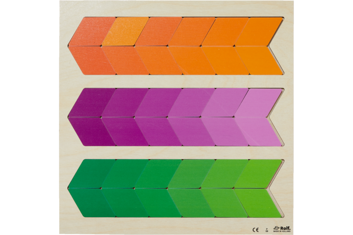 Rolf Puzzels - Puzzel kleurnuance oranje, paars en groen, 36 stukjes