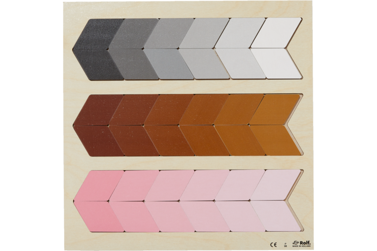 Rolf Puzzels - Puzzel kleurnuance grijs, bruin, roze, 36 stukjes