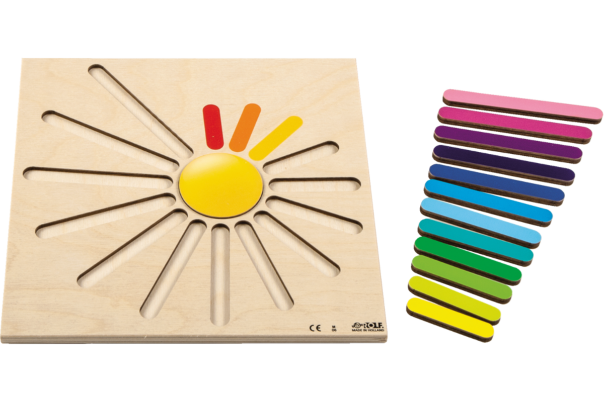 Rolf Puzzels - Reliëfpuzzel ontdek de grootte - regenboogstralen - 15 stukjes