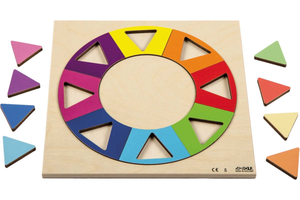 Rolf Puzzels - Reliëfpuzzel ontdek de kleur en vorm - regenboogkring - 16 stukjes