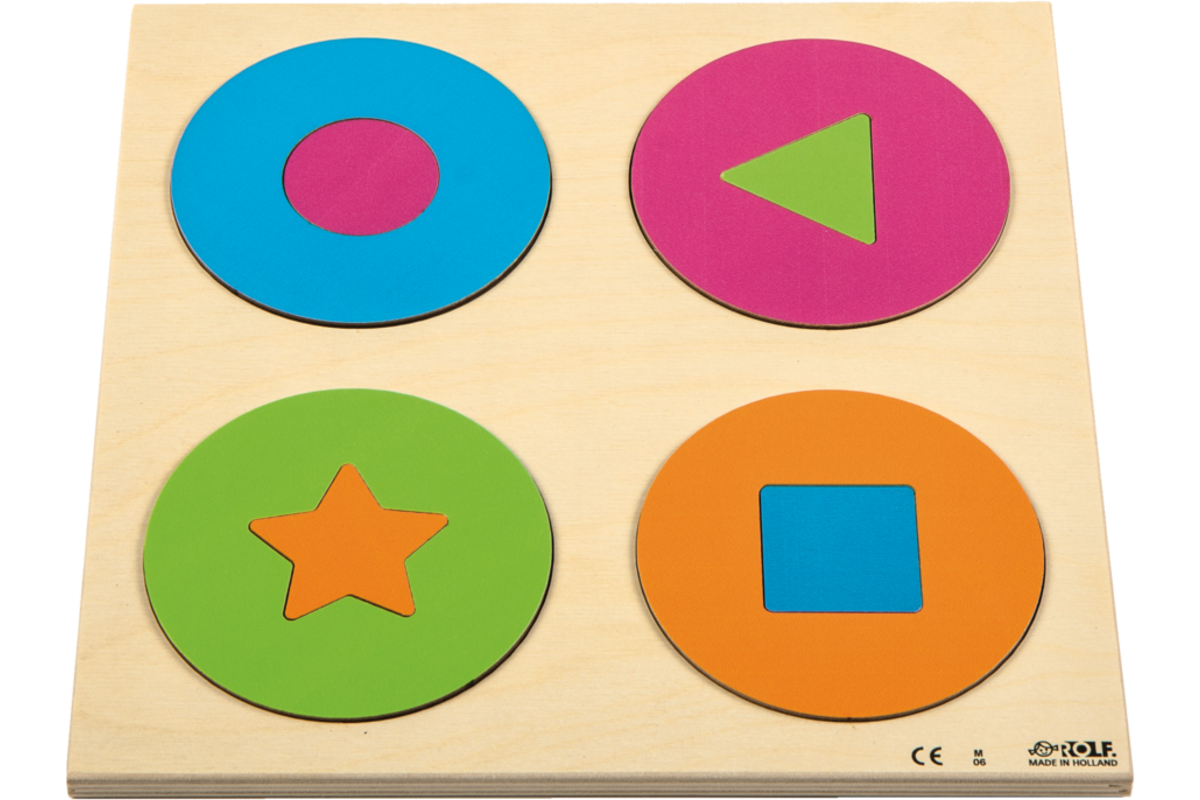 Rolf Puzzels - Reliëfpuzzel ontdek de kleur en vorm - cirkels en vormen - 8 stukjes