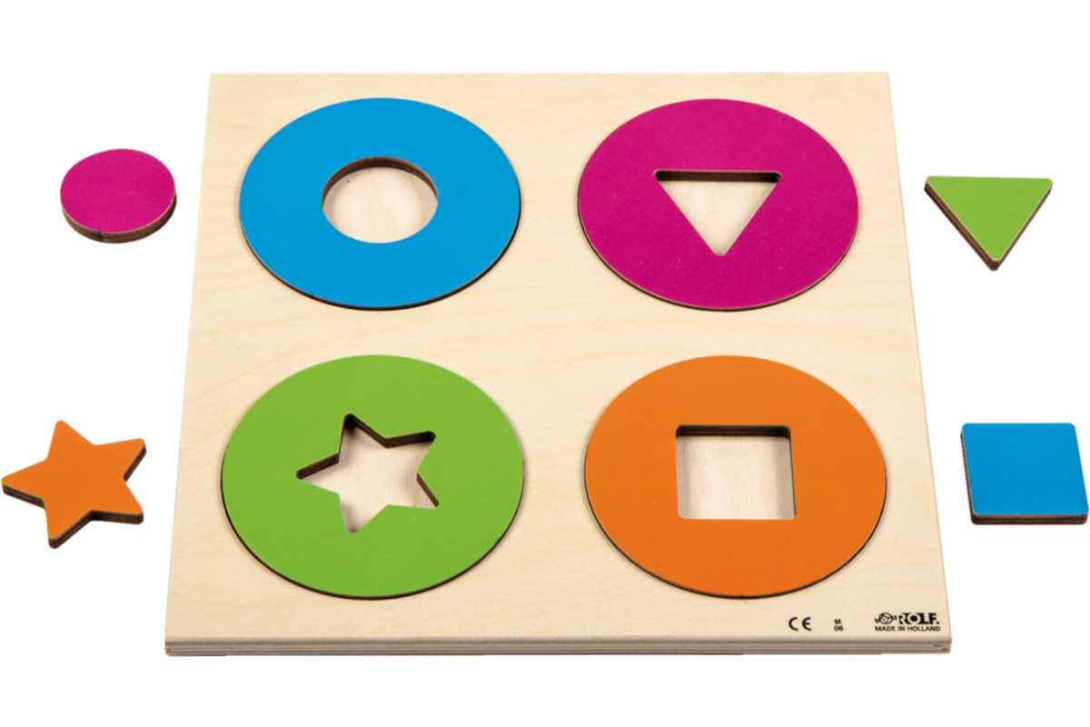 Rolf Puzzels - Reliëfpuzzel ontdek de kleur en vorm - cirkels en vormen - 8 stukjes
