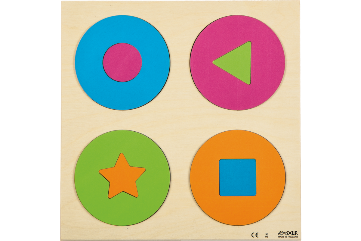 Rolf Puzzels - Reliëfpuzzelserie ontdek de kleur en vorm, 2 stuks