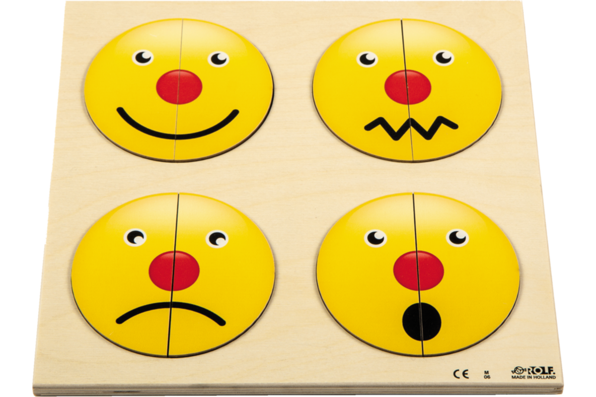 Rolf Puzzels - Reliëfpuzzel maak een geheel - emoties passen - 8 stukjes