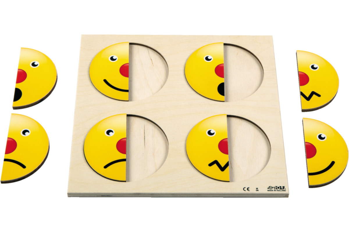 Rolf Puzzels - Reliëfpuzzel maak een geheel - emoties passen - 8 stukjes