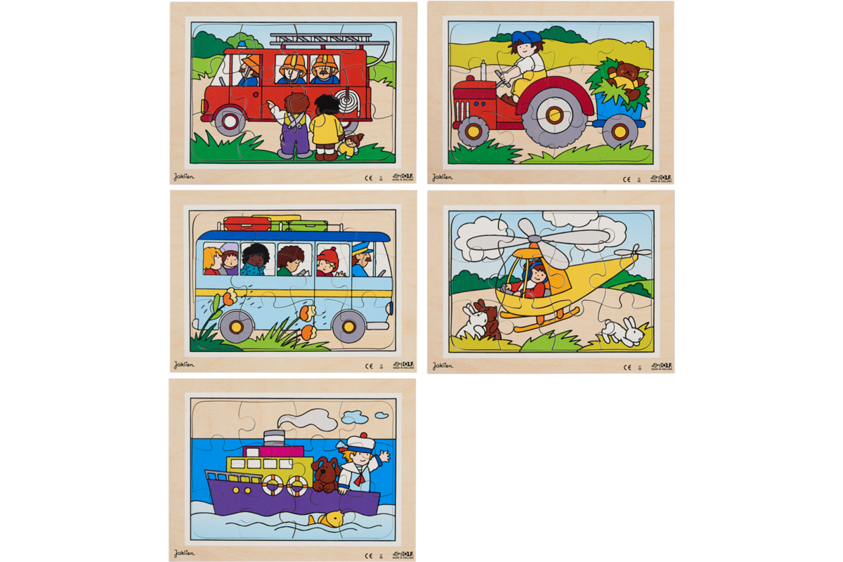 Rolf Puzzels - Puzzelserie transport 1, 12 stukjes per puzzel