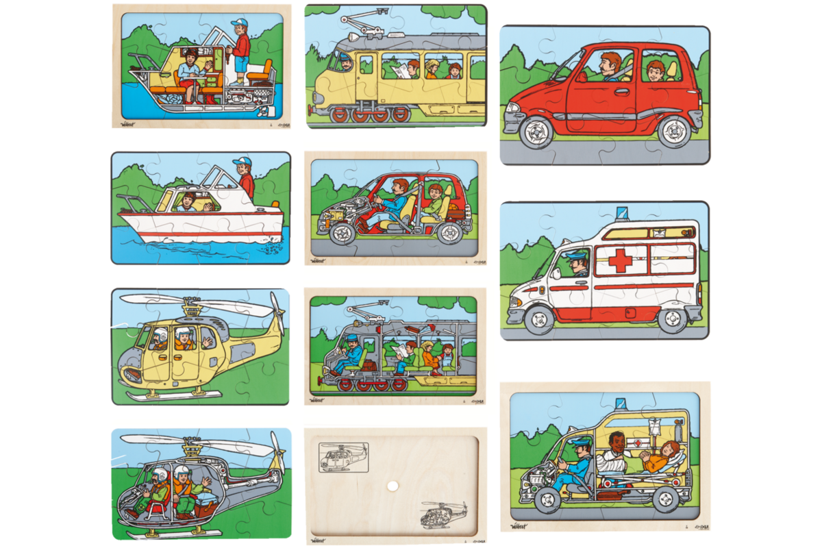 Rolf Puzzels - Puzzelserie Voertuig-Inkijk, 24 stukjes per puzzel
