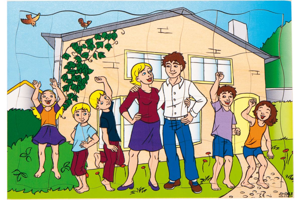 Rolf Puzzels - Puzzel familie en hun nieuwe huis, 32 stukjes