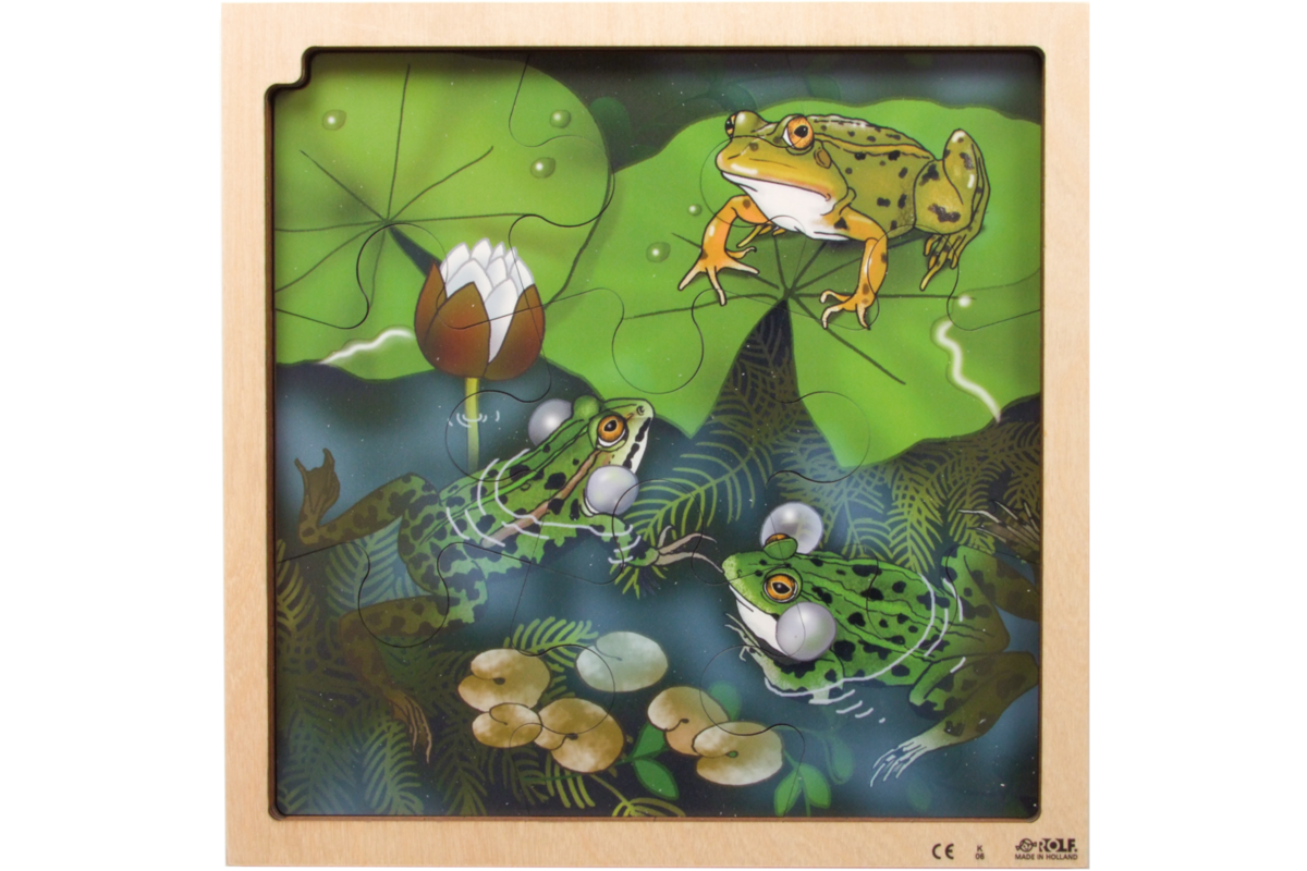 Rolf Connect - Groeipuzzel kikker 28 x 28 cm 4 lagen 86 stukjes