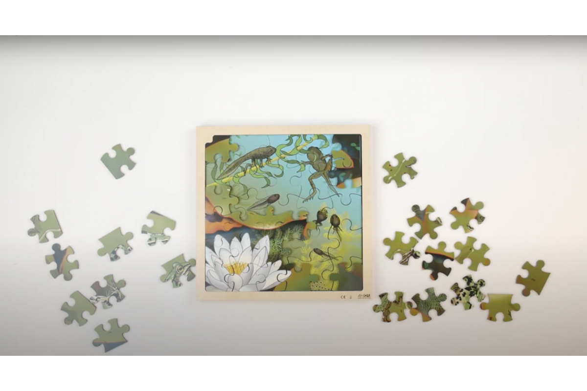 Rolf Connect - Groeipuzzel kikker 28 x 28 cm 4 lagen 86 stukjes