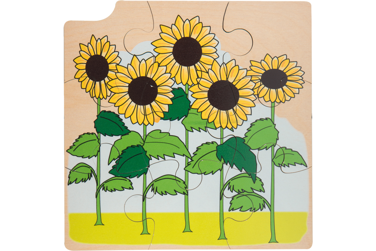 Rolf Puzzels - Groeipuzzel zonnebloem, 4 lagen, 36 stukjes