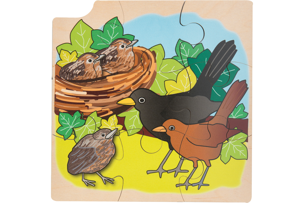 Rolf Puzzels - Groeipuzzel merel 4-lagen, 36 stukjes