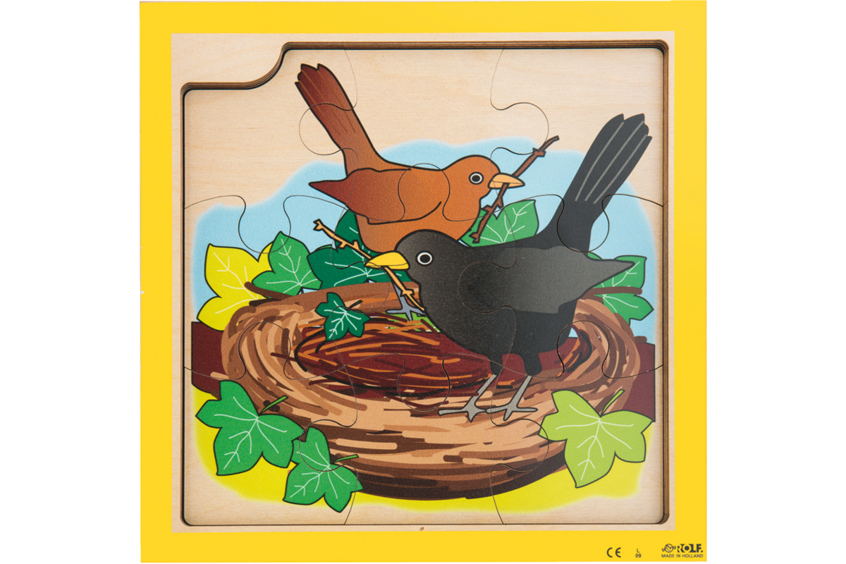 Rolf Puzzels - Groeipuzzel merel 4-lagen, 36 stukjes