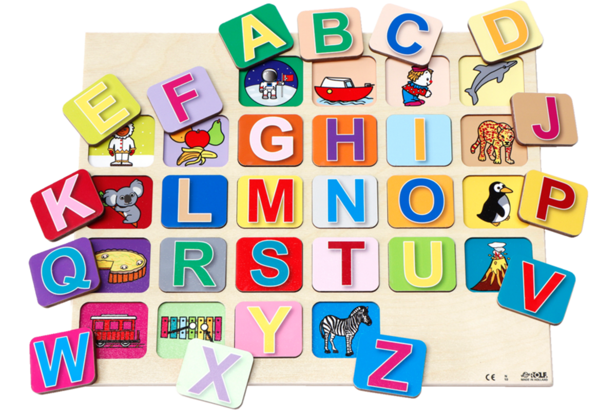 Rolf Puzzels - Puzzelserie van de a-Z spellen (kleine en grote letters), 2 stuks