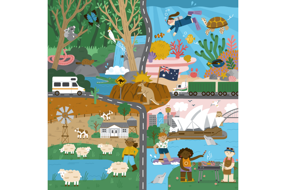 Rolf Puzzels - Puzzel landen Australië, 81 stukjes