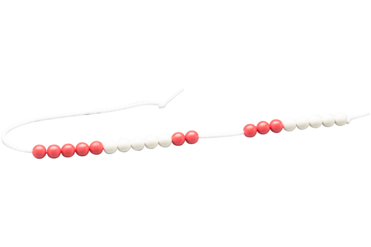 Rolf More - Rekensnoer leerlingmodel met 20 kralen (2x5 rood,2x5 wit) 10mm
