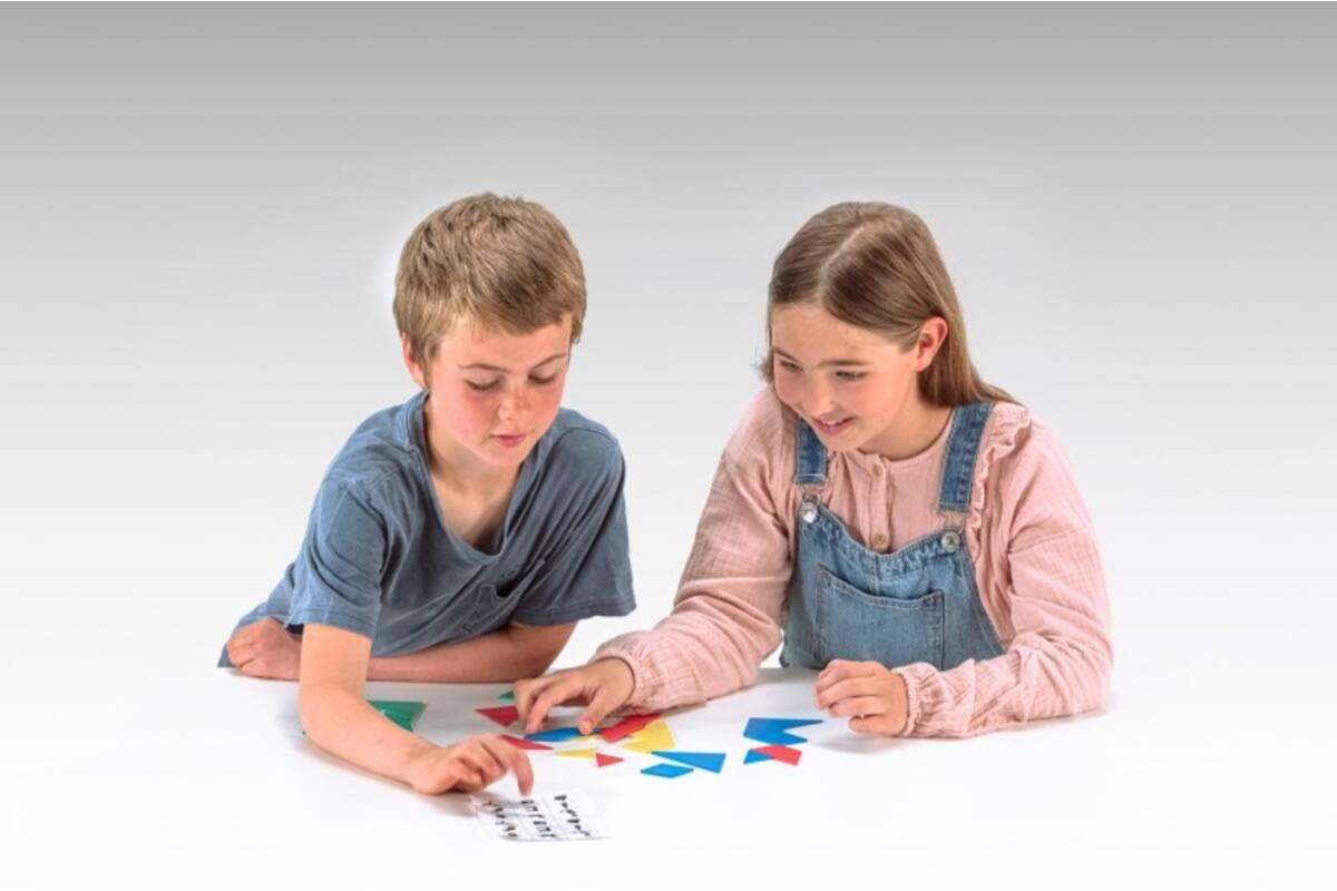 Rolf More - Tangramset in 4 kleuren