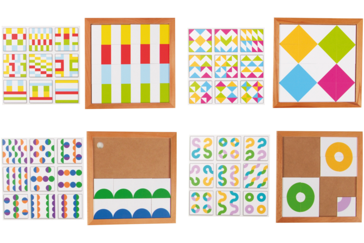 Rolf More - Geometrische vormenlotto's set van 4 stuks