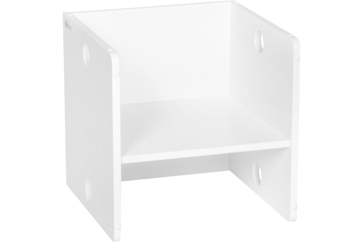 Rolf More - Stoel Kuben kleuteruitvoering Wit gespoten 36x36x36cm ongemonteerd