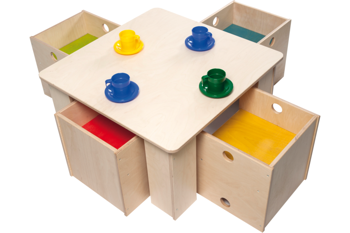 Rolf More - Tafel Kuben peuteruitvoering naturel 69 x 69 cm