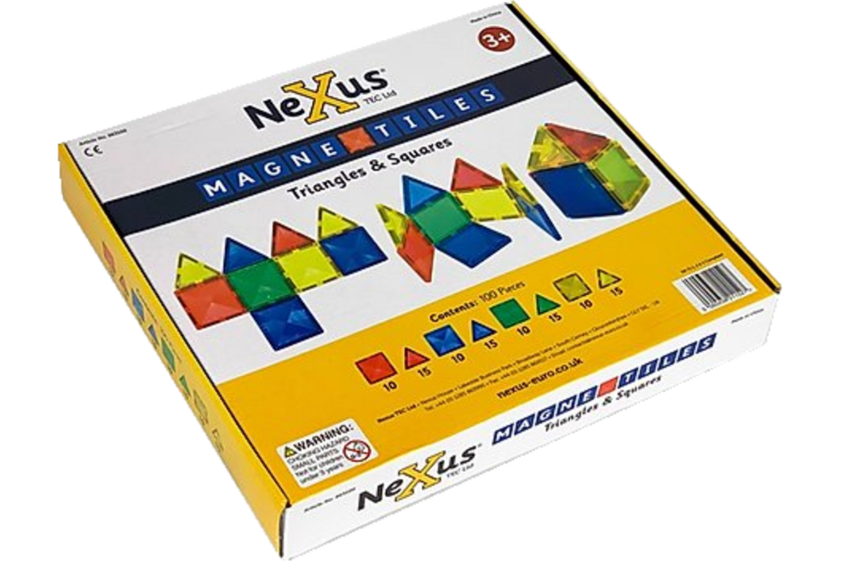 Magnetiles driekanten en vierkanten, 100 delig